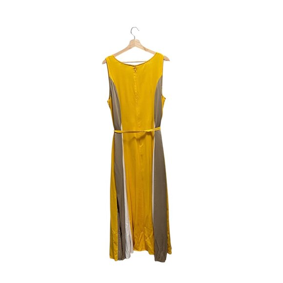Jessica London Striped Maxi Dress Yellow Size 20W Minimalist Summer Coastal Boho - Picture 11 of 13